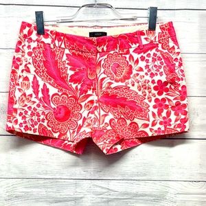 J. Crew Pink Floral Flat Front Shorts Size 6